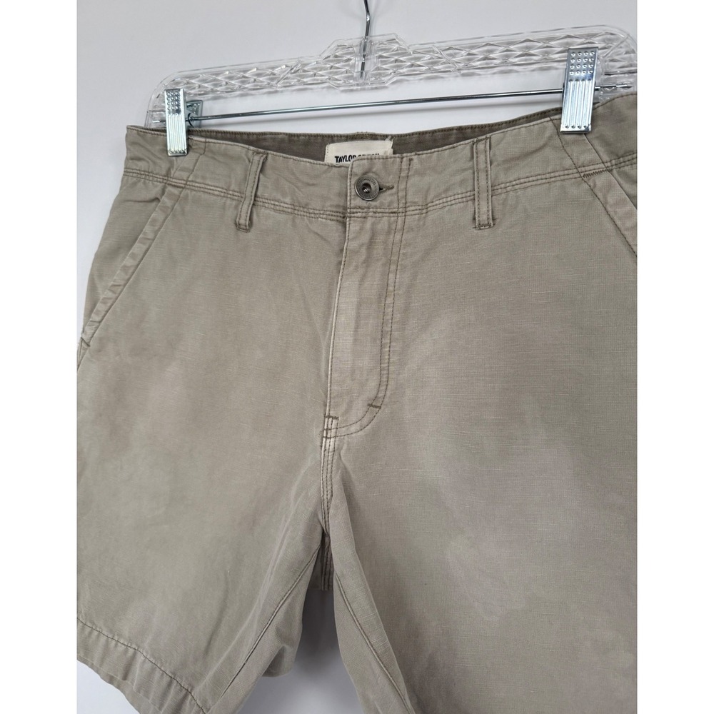 Taylor Stitch Mens Khaki Tan‎ Chino Shorts Size 30/31 Canvas Rugged Preppy *Flaw